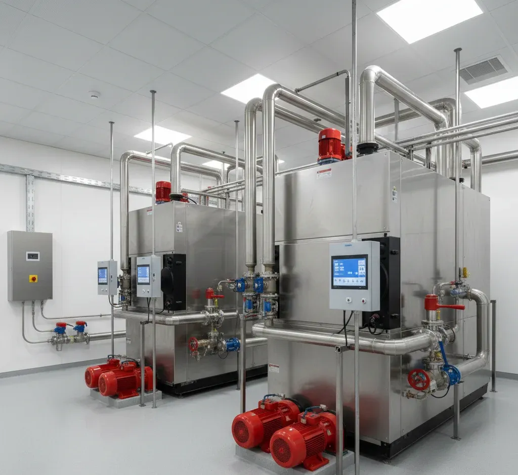 Kaskádové zapojení kondenzačních kotlů Viessmann 500 kW v průmyslové kotelně - realizace Tygas